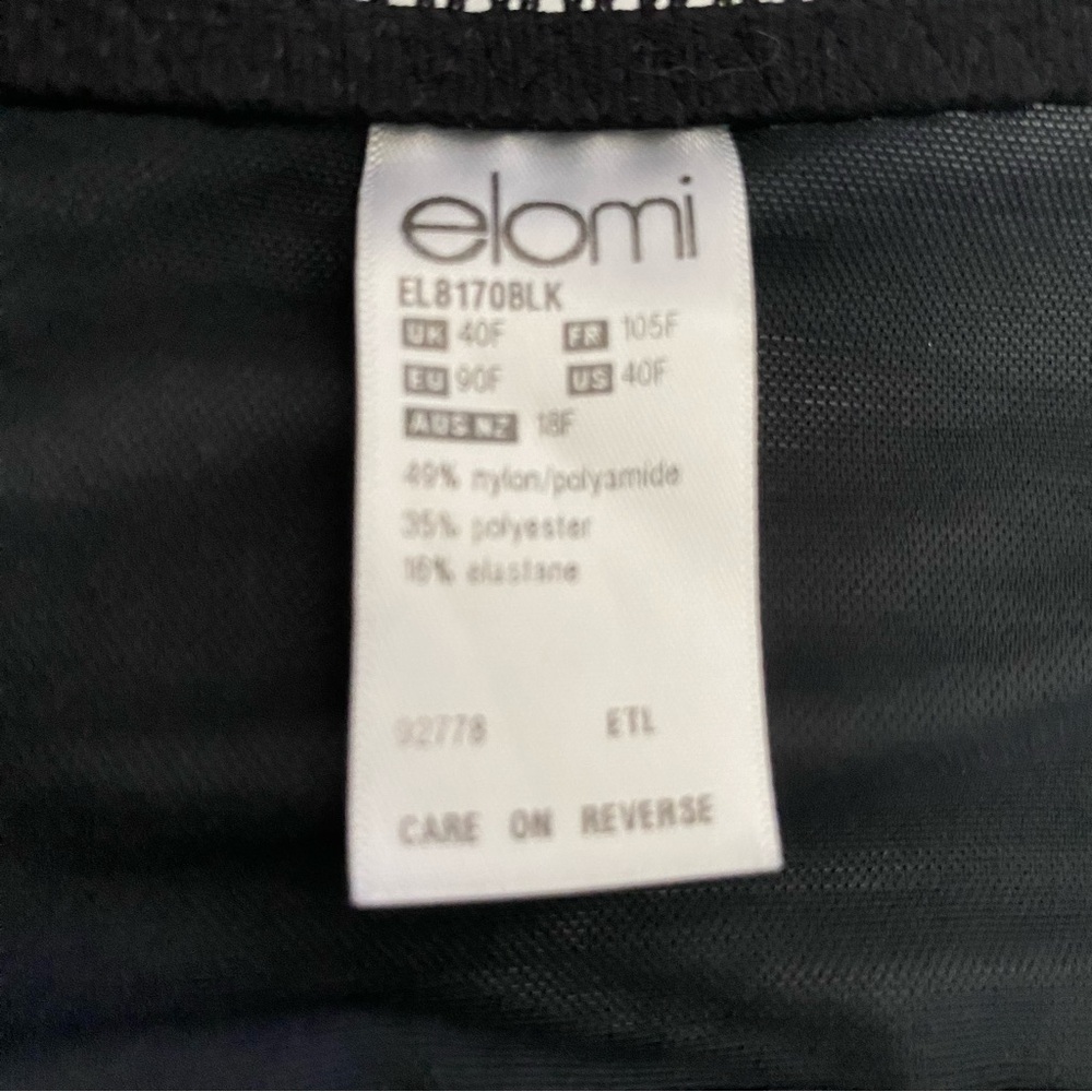 Elomi Betty Underwire Plunge Bra Black Pink Sheer Polka Dot Lace Embroidery 40F - Picture 9 of 11